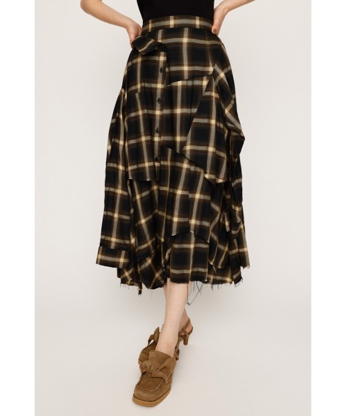 SLY リメイクライク レースチェックスカート セール】REMAKE LIKE LACE CHECK SK リメイクライク レース