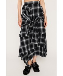 Sly ブラックホワイトチェックロングスカート SLY｜スライのスカート（チェック柄）通販 - ZOZOTOWN