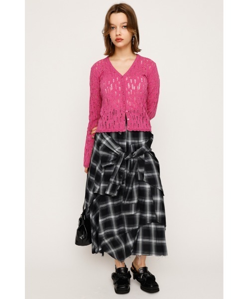 SLY(スライ)の「REMAKE LIKE CHECK SK リメイクライク チェック スカート 秋服(スカート・レディース・ブラック系その他2/イエロー系その他・1/2)」の3枚目の写真