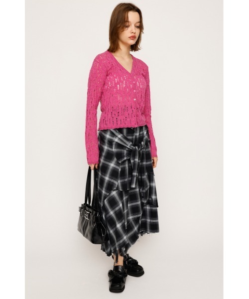 SLY(スライ)の「REMAKE LIKE CHECK SK リメイクライク チェック スカート 秋服(スカート・レディース・ブラック系その他2/イエロー系その他・1/2)」の4枚目の写真