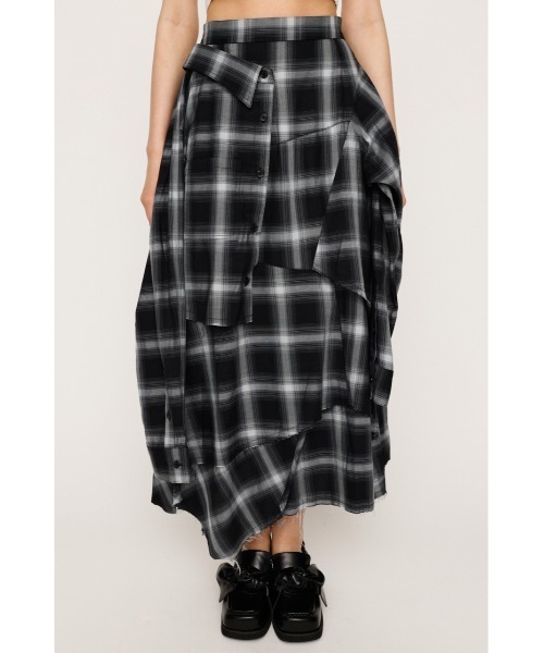 SLY(スライ)の「REMAKE LIKE CHECK SK リメイクライク チェック スカート 秋服(スカート・レディース・ブラック系その他2/イエロー系その他・1/2)」の6枚目の写真