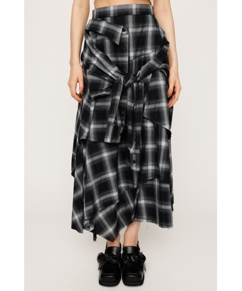 SLY(スライ)の「REMAKE LIKE CHECK SK リメイクライク チェック スカート 秋服(スカート・レディース・ブラック系その他2/イエロー系その他・1/2)」の7枚目の写真