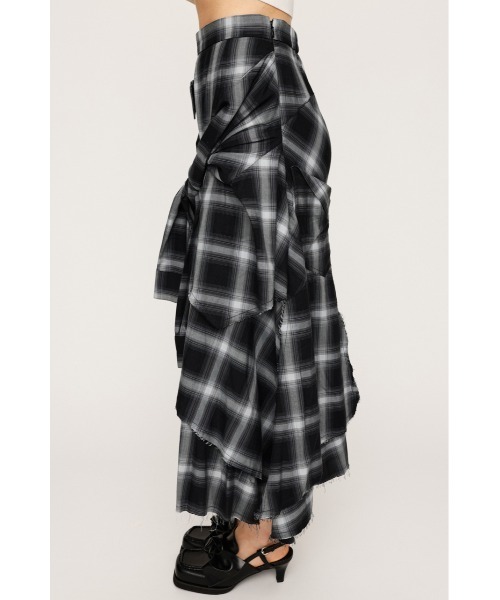 SLY(スライ)の「REMAKE LIKE CHECK SK リメイクライク チェック スカート 秋服(スカート・レディース・ブラック系その他2/イエロー系その他・1/2)」の8枚目の写真