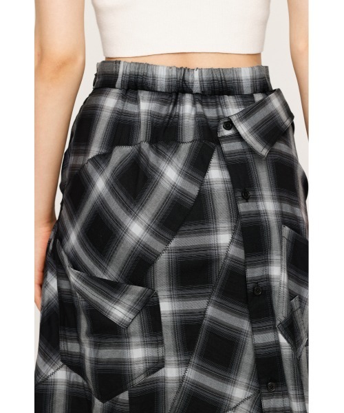 SLY(スライ)の「REMAKE LIKE CHECK SK リメイクライク チェック スカート 秋服(スカート・レディース・ブラック系その他2/イエロー系その他・1/2)」の12枚目の写真