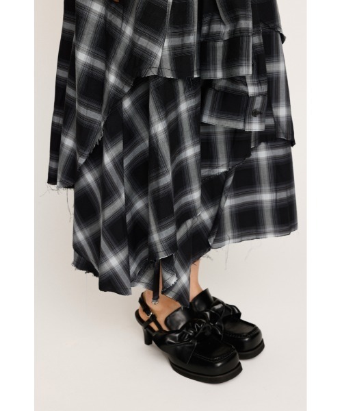 SLY(スライ)の「REMAKE LIKE CHECK SK リメイクライク チェック スカート 秋服(スカート・レディース・ブラック系その他2/イエロー系その他・1/2)」の13枚目の写真