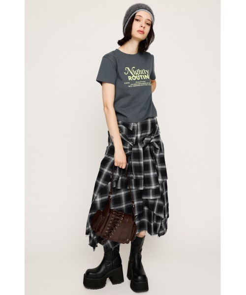 SLY(スライ)の「REMAKE LIKE CHECK SK リメイクライク チェック スカート 秋服(スカート・レディース・ブラック系その他2/イエロー系その他・1/2)」の14枚目の写真