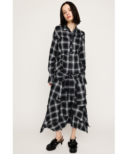 SLY(スライ)の「REMAKE LIKE CHECK SK リメイクライク チェック スカート 秋服(スカート・レディース・ブラック系その他2/イエロー系その他・1/2)」の15枚目の写真