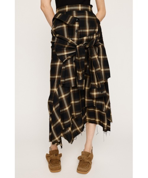 SLY(スライ)の「REMAKE LIKE CHECK SK リメイクライク チェック スカート 秋服(スカート・レディース・ブラック系その他2/イエロー系その他・1/2)」の16枚目の写真