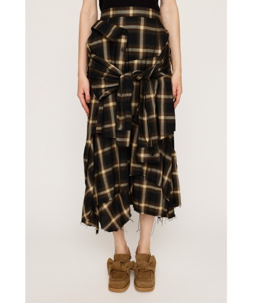 SLY REMAKE LIKE CHECK スカート REMAKE LIKE CHECK SK リメイクライク チェック スカート 秋服