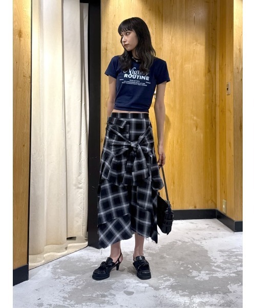 SLY REMAKE LIKE CHECK スカート REMAKE LIKE LACE CHECK SK リメイクライク レース チェック