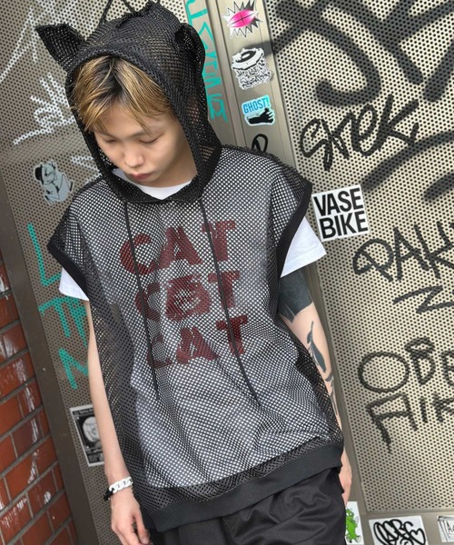 MILKBOY(ミルクボーイ)の「CAT イヤーメッシュ ベスト(ベスト・メンズ・B/C/A・FREE)」の3枚目の写真