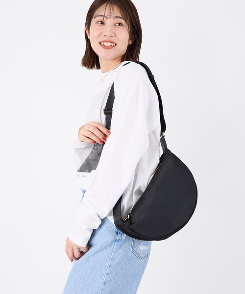 VIOLAd'ORO（ヴィオラドーロ）の「【VIOLAd'ORO】ナイロンボディバッグ-BIANCA Nylon bag（ボディバッグ/ウエストポーチ・レディース・ダークブラウン/ブラック・FREE）」の5枚目の写真