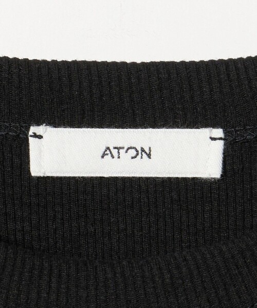 ATON（エイトン）の「＜ATON＞リブ ロングスリーブ Tシャツ（Tシャツ/カットソー・レディース・ブラック/ホワイト・02）」の10枚目の写真