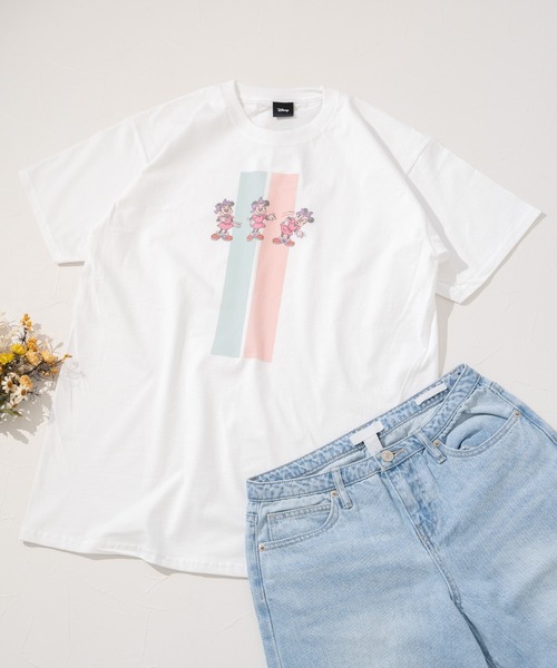 Disney(ディズニー)の「【Disney】レトロ「ミニー」プリントTシャツ/半袖/ディズニー/ミニーマウス(Tシャツ/カットソー・レディース・ホワイト・MEDIUM/LARGE/X-LARGE)」の4枚目の写真