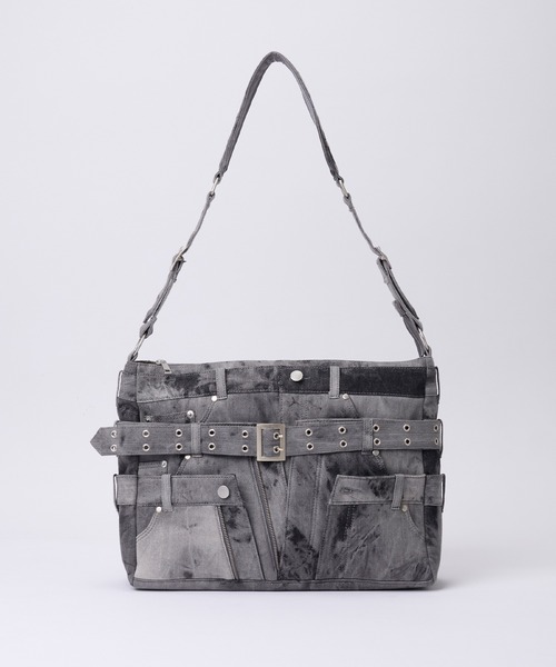 GRANCY】Crazy layered denim pants design shoulder bag