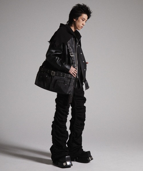 【GRANCY】グランシー　デニムバッグ GRANCY】Crazy layered denim pants design shoulder bag