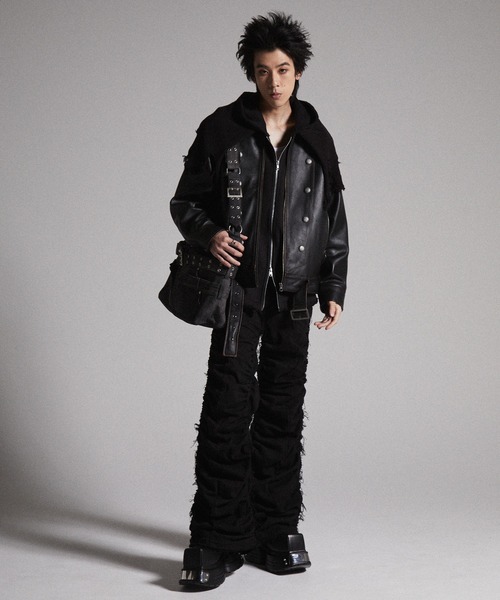 絶*い様 Grancy デニムバッグ　黒 GRANCY（グランシー）の「【GRANCY】DenimpantsStyle ShoulderBag