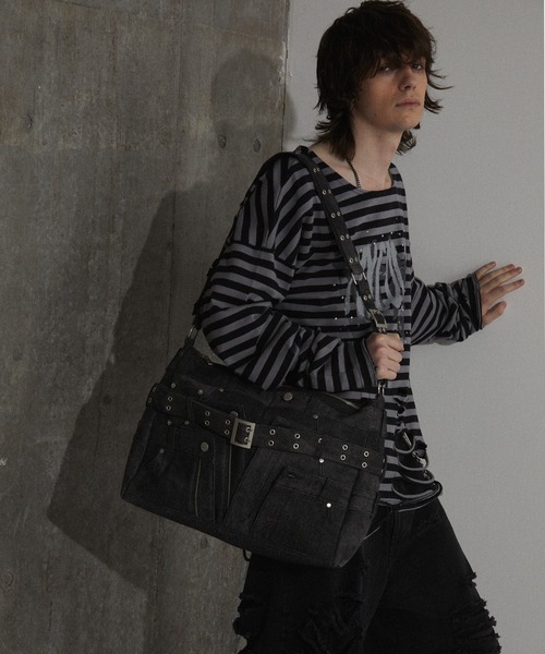 【GRANCY】デニムパンツスタイル ショルダーバッグ GRANCY】Crazy layered denim pants design shoulder bag