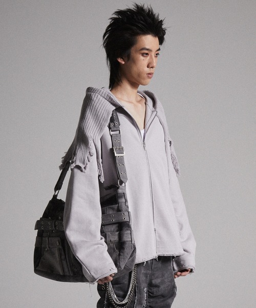 GRANCY クレイジーレイヤードデニムバッグ グレー GRANCY（グランシー）の「【GRANCY】Crazy layered denim pants design