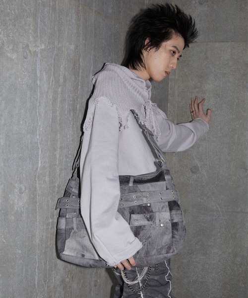 GRANCY】Crazy layered denim pants design shoulder bag