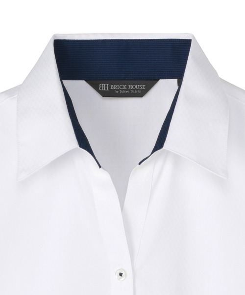 形態安定ノーアイロン スキッパー 7分袖ビジネスワイシャツ（ビジネス