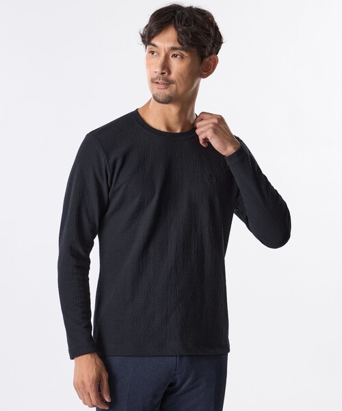 EPOCA UOMO(エポカウォモ)の「*Safari11月号掲載*ラインブリスタージャカードカットソー(Tシャツ/カットソー・メンズ・ホワイト/ダークネイビー/レッド系その他3/ブラウン系その他6・48/46)」の4枚目の写真