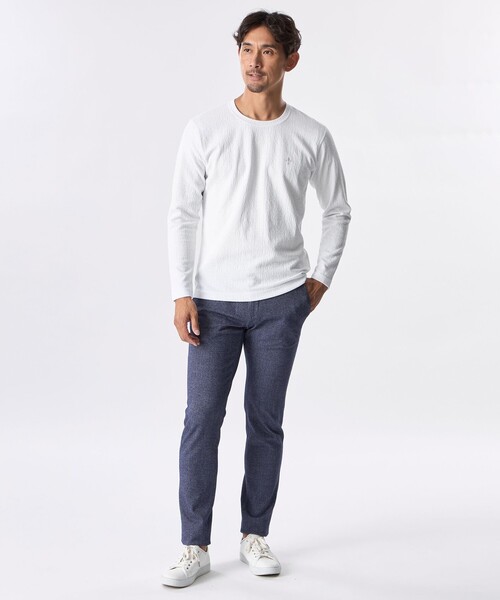 EPOCA UOMO(エポカウォモ)の「*Safari11月号掲載*ラインブリスタージャカードカットソー(Tシャツ/カットソー・メンズ・ホワイト/ダークネイビー/レッド系その他3/ブラウン系その他6・48/46)」の14枚目の写真