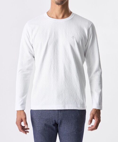 EPOCA UOMO(エポカウォモ)の「*Safari11月号掲載*ラインブリスタージャカードカットソー(Tシャツ/カットソー・メンズ・ホワイト/ダークネイビー/レッド系その他3/ブラウン系その他6・48/46)」の10枚目の写真