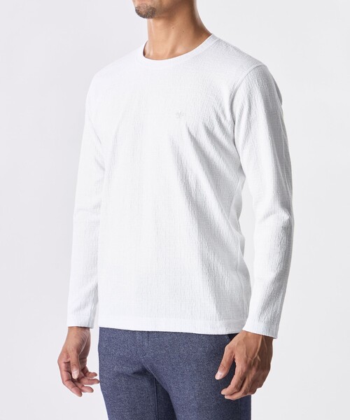 EPOCA UOMO(エポカウォモ)の「*Safari11月号掲載*ラインブリスタージャカードカットソー(Tシャツ/カットソー・メンズ・ホワイト/ダークネイビー/レッド系その他3/ブラウン系その他6・48/46)」の9枚目の写真