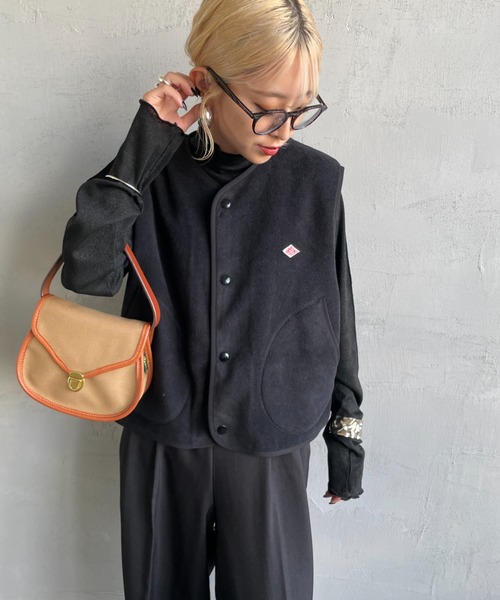 DANTON（ダントン）の「[DANTON/ダントン] フリースノーカラーベスト（ベスト・レディース・グレイッシュベージュ/ブラック/ダークグレー・36）」の7枚目の写真