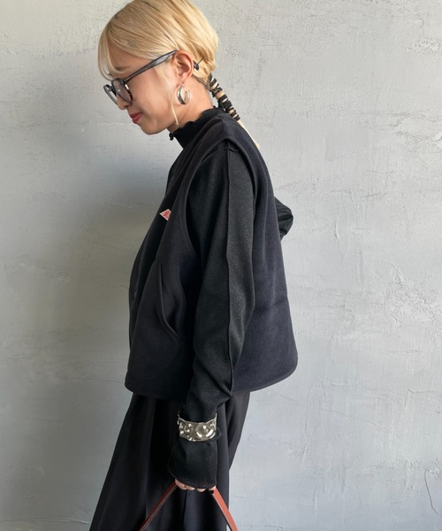 DANTON（ダントン）の「[DANTON/ダントン] フリースノーカラーベスト（ベスト・レディース・グレイッシュベージュ/ブラック/ダークグレー・36）」の8枚目の写真