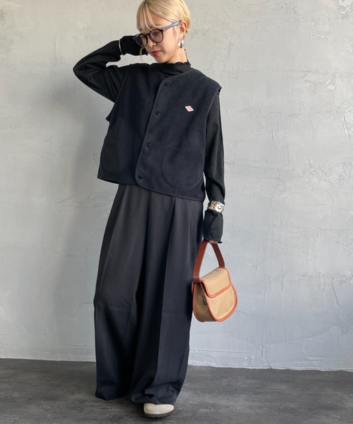 DANTON（ダントン）の「[DANTON/ダントン] フリースノーカラーベスト（ベスト・レディース・グレイッシュベージュ/ブラック/ダークグレー・36）」の10枚目の写真