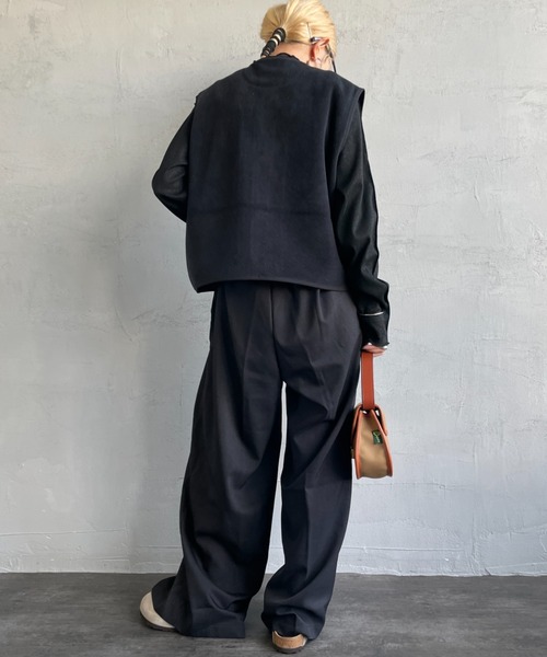 DANTON（ダントン）の「[DANTON/ダントン] フリースノーカラーベスト（ベスト・レディース・グレイッシュベージュ/ブラック/ダークグレー・36）」の12枚目の写真