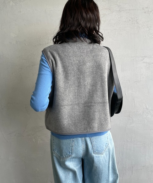 DANTON（ダントン）の「[DANTON/ダントン] フリースノーカラーベスト（ベスト・レディース・グレイッシュベージュ/ブラック/ダークグレー・36）」の20枚目の写真