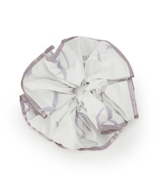 WILLSELECTION(ウィルセレクション)の「リボンプリントパイピングシュシュ(その他ヘアアクセサリー・レディース・ピンク/ブラック/オフホワイト・FREE)」の2枚目の写真