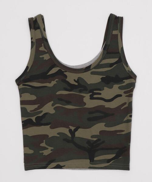 dispark（ディスパーク）の「DISPARK/レイヤードドッキングカモフラタンク（タンクトップ・レディース・カーキ・FREE）」の3枚目の写真