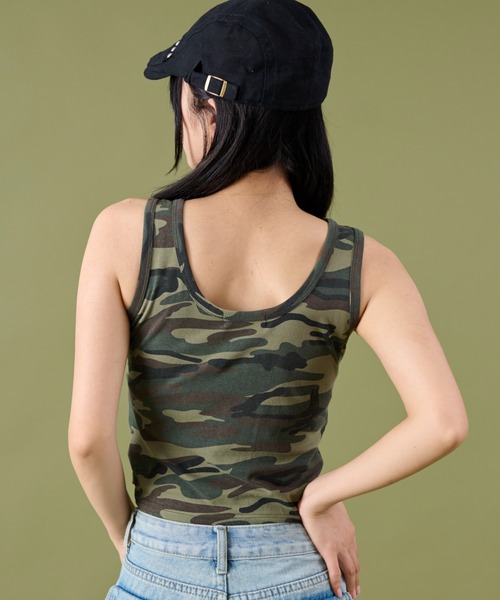dispark（ディスパーク）の「DISPARK/レイヤードドッキングカモフラタンク（タンクトップ・レディース・カーキ・FREE）」の8枚目の写真