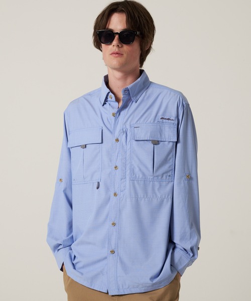 Eddie Bauer(エディーバウアー)の「ガイド 長袖 シャツ(シャツ/ブラウス・メンズ・コバルトブルー/スモークピンク/チャコール・S/M/L/XL/XXL)」の2枚目の写真