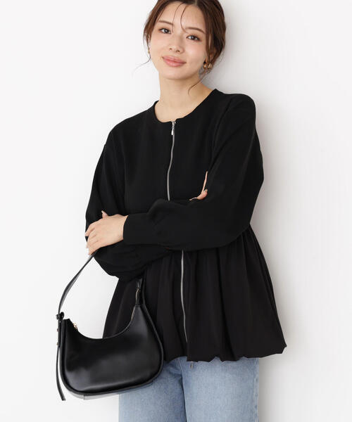 PROPORTION BODY DRESSING（プロポーションボディドレッシング）の「バルーンニットブルゾン / 1215255905（テーラードジャケット・レディース・ブラック/ホワイト系その他・MEDIUM/SMALL）」の6枚目の写真