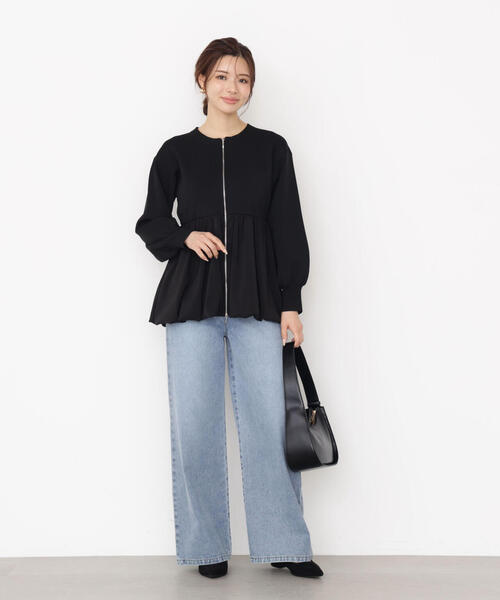 PROPORTION BODY DRESSING（プロポーションボディドレッシング）の「バルーンニットブルゾン / 1215255905（テーラードジャケット・レディース・ブラック/ホワイト系その他・MEDIUM/SMALL）」の10枚目の写真