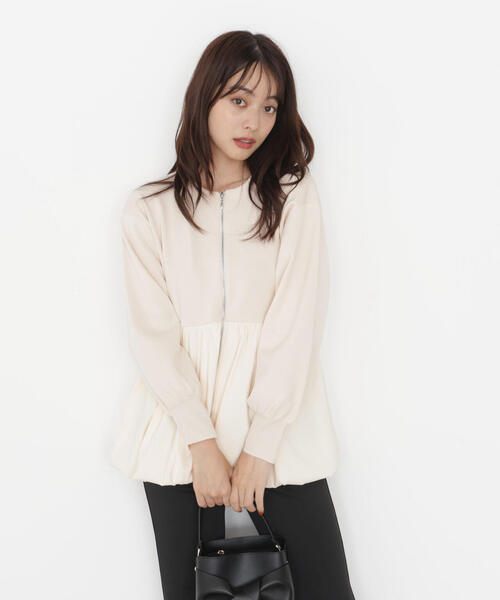 PROPORTION BODY DRESSING（プロポーションボディドレッシング）の「バルーンニットブルゾン / 1215255905（テーラードジャケット・レディース・ブラック/ホワイト系その他・MEDIUM/SMALL）」の14枚目の写真