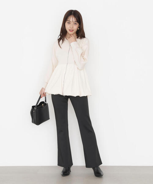 PROPORTION BODY DRESSING（プロポーションボディドレッシング）の「バルーンニットブルゾン / 1215255905（テーラードジャケット・レディース・ブラック/ホワイト系その他・MEDIUM/SMALL）」の17枚目の写真