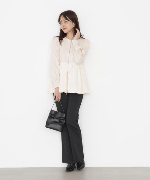 PROPORTION BODY DRESSING（プロポーションボディドレッシング）の「バルーンニットブルゾン / 1215255905（テーラードジャケット・レディース・ブラック/ホワイト系その他・MEDIUM/SMALL）」の18枚目の写真