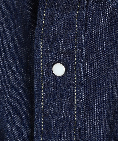 REMI RELIEF（レミレリーフ）の「REMI RELIEF / レミレリーフ：8.5oz DENIM WESTERNSHIRT（ノコギリ型フラップ）：RN28369009[STD]（シャツ/ブラウス・メンズ・ワンウォッシュ・M）」の4枚目の写真