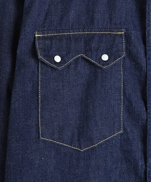 REMI RELIEF（レミレリーフ）の「REMI RELIEF / レミレリーフ：8.5oz DENIM WESTERNSHIRT（ノコギリ型フラップ）：RN28369009[STD]（シャツ/ブラウス・メンズ・ワンウォッシュ・M）」の5枚目の写真
