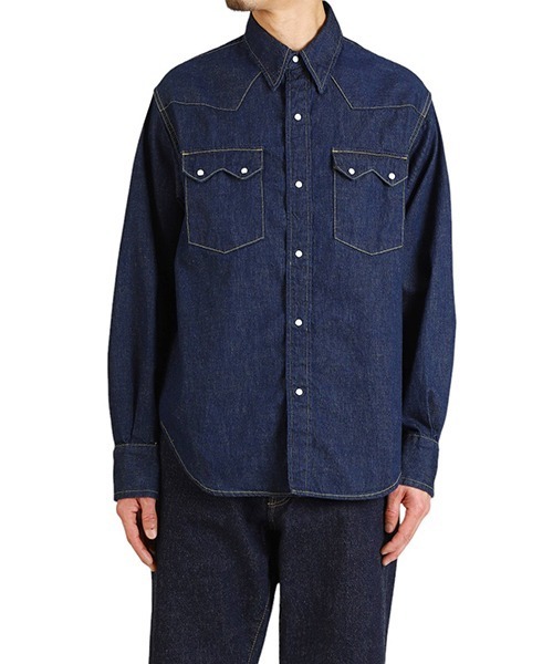REMI RELIEF（レミレリーフ）の「REMI RELIEF / レミレリーフ：8.5oz DENIM WESTERNSHIRT（ノコギリ型フラップ）：RN28369009[STD]（シャツ/ブラウス・メンズ・ワンウォッシュ・M）」の8枚目の写真