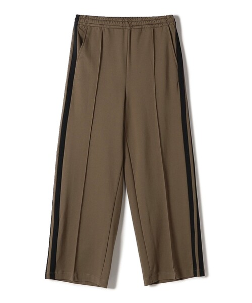 SHIPS Primary Navy Label:ピンタック ジャージー ライン パンツ