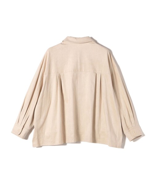 セール】〈手洗い可能〉ポリエステル スエード 裾 ドロスト シャツ