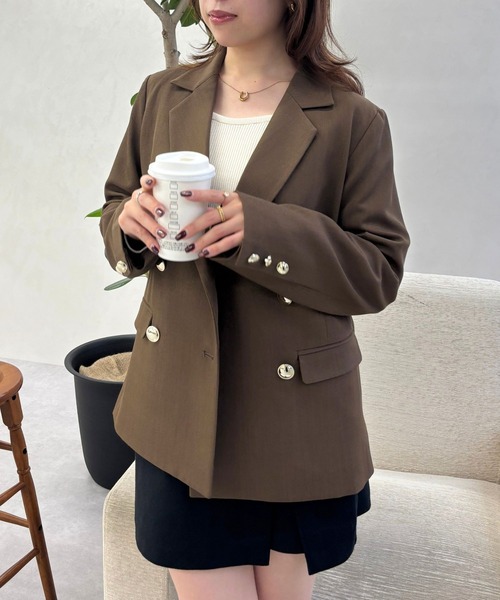 31 Sons de mode（トランテアン　ソン　ドゥ　モード）の「2025秋冬新作 テーラードジャケット（テーラードジャケット・レディース・ブラウン/ブラウン系/ベージュ・M/S）」の6枚目の写真