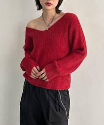 WEB限定アイテム/クラウドシャギーVニット